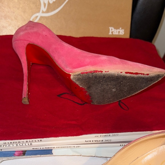 Christian Louboutin Pink Heels with Iconic Red Soles - Picture 5 of 16